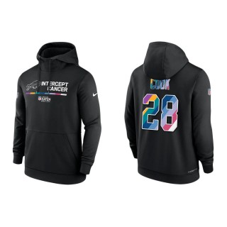 James Cook Buffalo Bills Black 2022 NFL Crucial Catch Therma Performance Pullover Hoodie