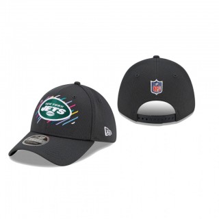 Jets Hat 9FORTY Adjustable Charcoal 2021 NFL Cancer Catch