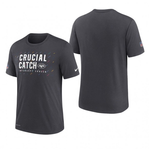 Jets T-Shirt Performance Charcoal 2021 NFL Cancer Catch