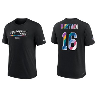 Joe Montana San Francisco 49ers Black 2022 NFL Crucial Catch Performance T-Shirt