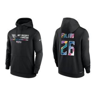 Kristian Fulton Tennessee Titans Black 2022 NFL Crucial Catch Therma Performance Pullover Hoodie