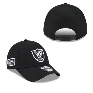 Las Vegas Raiders Black 2023 NFL Crucial Catch 9FORTY Adjustable Hat