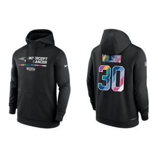 Mack Wilson New England Patriots Black 2022 NFL Crucial Catch Therma Performance Pullover Hoodie