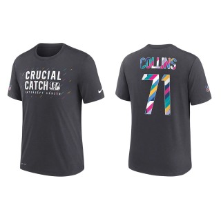 Men's Cincinnati Bengals La'el Collins Charcoal 2021 NFL Crucial Catch Performance T-Shirt