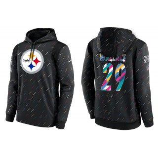 Men's Pittsburgh Steelers Levi Wallace Charcoal NFL Crucial Catch Hoodie