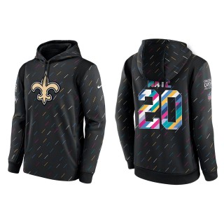Men's New Orleans Saints Marcus Maye Charcoal 2021 NFL Crucial Catch Therma Pullover Hoodie