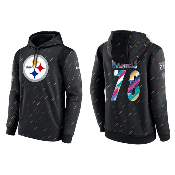 Men's Pittsburgh Steelers James Daniels Charcoal 2021 NFL Crucial Catch Therma Pullover Hoodie