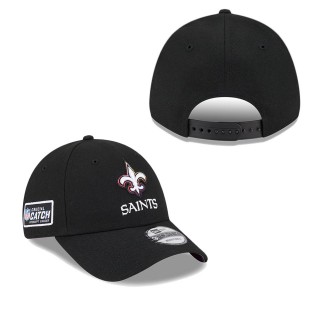 New Orleans Saints Black 2023 NFL Crucial Catch 9FORTY Adjustable Hat