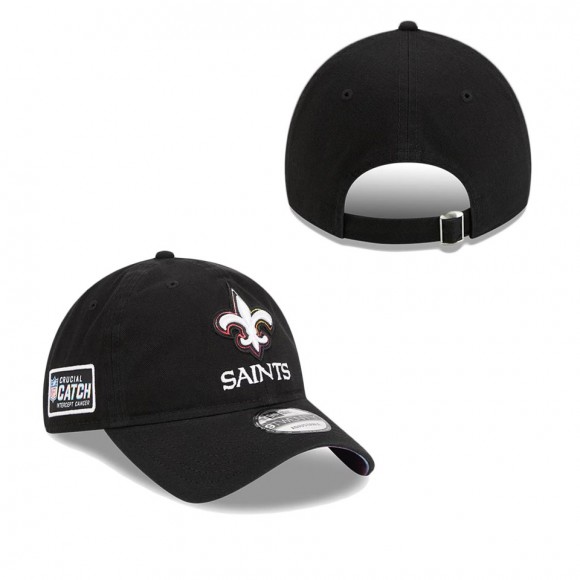 New Orleans Saints Black 2023 NFL Crucial Catch Adjustable Hat