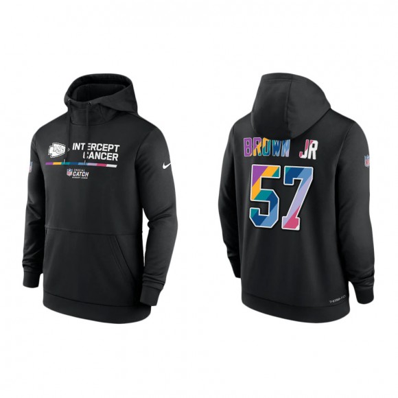 Orlando Brown Jr. Kansas City Chiefs Black 2022 NFL Crucial Catch Therma Performance Pullover Hoodie