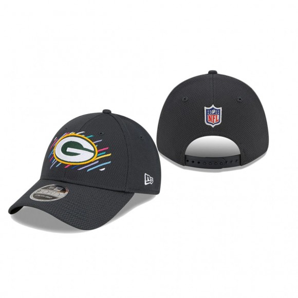Packers Hat 9FORTY Adjustable Charcoal 2021 NFL Cancer Catch