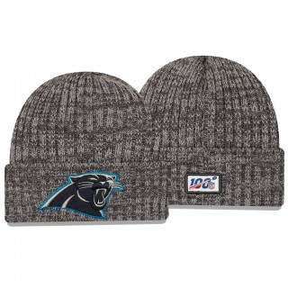 Panthers Knit Hat Cuffed Heather Gray 2019 NFL Cancer Catch