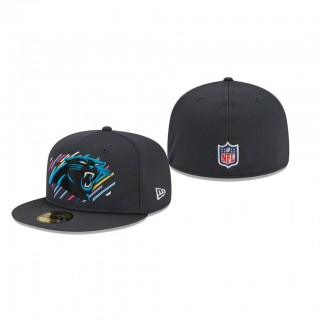 Panthers Hat 59FIFTY Fitted Charcoal 2021 NFL Cancer Catch