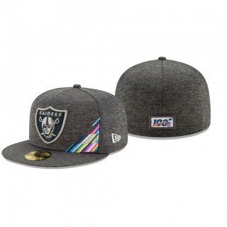 Raiders Hat 59FIFTY Fitted Heather Gray 2019 NFL Cancer Catch