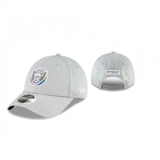 Raiders Hat Coaches 9FORTY Adjustable Heather Gray 2020 NFL Cancer Catch