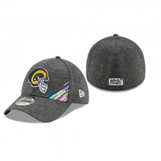 Rams Hat 39THIRTY Historic Logo Heather Gray 2019 NFL Cancer Catch
