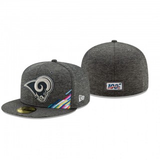 Rams Hat 59FIFTY Fitted Heather Gray 2019 NFL Cancer Catch