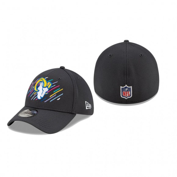 Rams Hat 39THIRTY Flex Charcoal 2021 NFL Cancer Catch