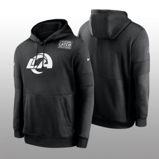 Rams Hoodie Sideline Performance Black Cancer Catch