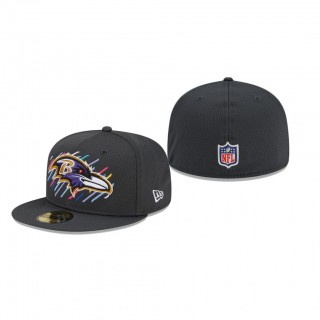 Ravens Hat 59FIFTY Fitted Charcoal 2021 NFL Cancer Catch