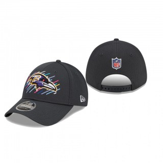 Ravens Hat 9FORTY Adjustable Charcoal 2021 NFL Cancer Catch
