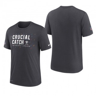 Saints T-Shirt Performance Charcoal 2021 NFL Cancer Catch