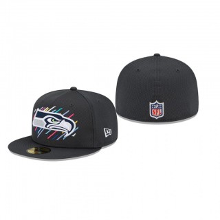 Seahawks Hat 59FIFTY Fitted Charcoal 2021 NFL Cancer Catch