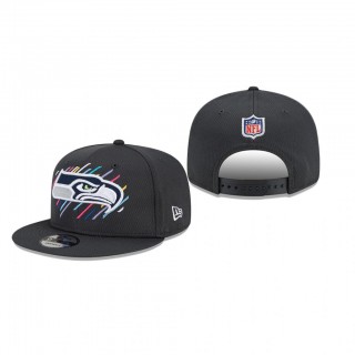 Seahawks Hat 9FIFTY Snapback Adjustable Charcoal 2021 NFL Cancer Catch