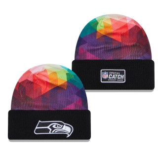 Seattle Seahawks Black 2023 NFL Crucial Catch Cuffed Knit Hat