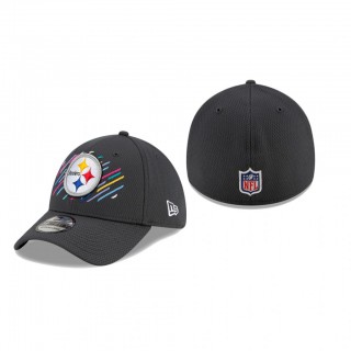 Steelers Hat 39THIRTY Flex Charcoal 2021 NFL Cancer Catch