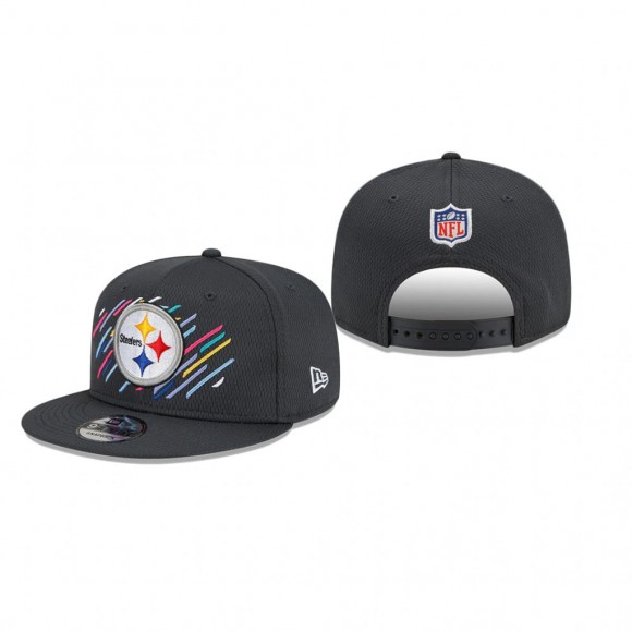 Steelers Hat 9FIFTY Snapback Charcoal 2021 NFL Cancer Catch