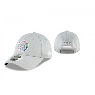 Titans Hat Coaches 9FORTY Adjustable Heather Gray 2020 NFL Cancer Catch