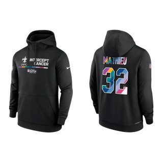 Tyrann Mathieu New Orleans Saints Black 2022 NFL Crucial Catch Therma Performance Pullover Hoodie