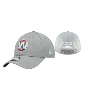 Washington Football Team Hat Coaches 9FORTY Adjustable Heather Gray 2020 NFL Cancer Catch