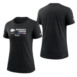 Women's Kansas City Chiefs Black 2022 NFL Crucial Catch Performance T-Shirt