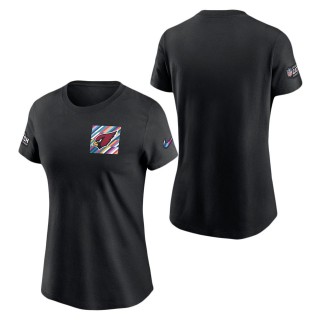 Women's Arizona Cardinals Black 2023 NFL Crucial Catch Sideline T-Shirt