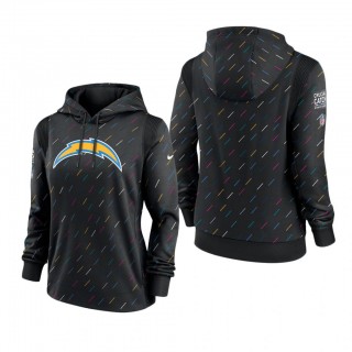 Women Chargers Anthracite 2021 NFL Cancer Catch Hoodie