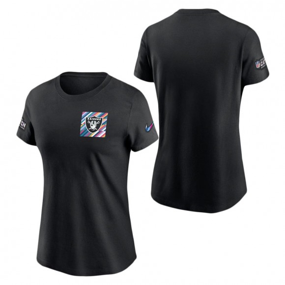 Women's Las Vegas Raiders Black 2023 NFL Crucial Catch Sideline T-Shirt