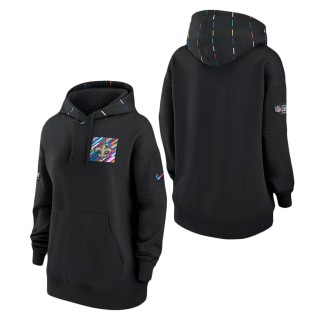 Women's New Orleans Saints Black 2023 Crucial Catch Club Pullover Hoodie