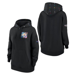 Women's Pittsburgh Steelers Black 2023 Crucial Catch Club Pullover Hoodie