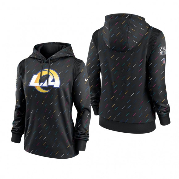 Women Rams Anthracite 2021 NFL Cancer Catch Hoodie