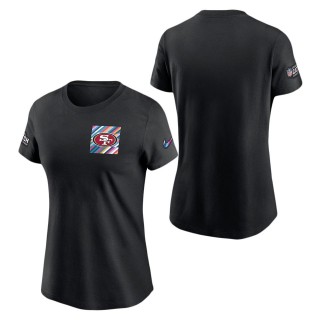 Women's San Francisco 49ers Black 2023 NFL Crucial Catch Sideline T-Shirt