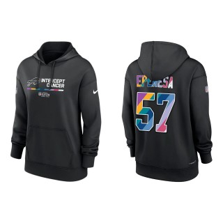 Women's A.J. Epenesa Buffalo Bills Black 2022 NFL Crucial Catch Therma Performance Pullover Hoodie