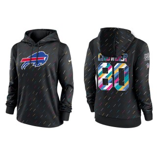 Women's Buffalo Bills Jamison Crowder Anthracite 2021 NFL Crucial Catch Therma Pullover Hoodie
