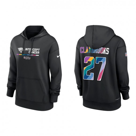 Women's Chris Claybrooks Jacksonville Jaguars Black 2022 NFL Crucial Catch Therma Performance Pullover Hoodie