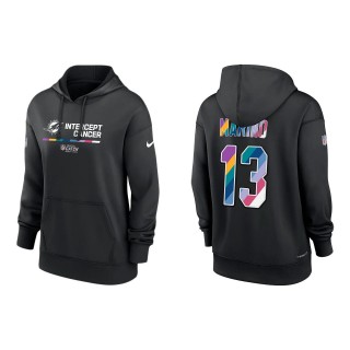 Women's Dan Marino Miami Dolphins Black 2022 NFL Crucial Catch Therma Performance Pullover Hoodie