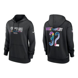 Women's David Montgomery Chicago Bears Black 2022 NFL Crucial Catch Therma Performance Pullover Hoodie