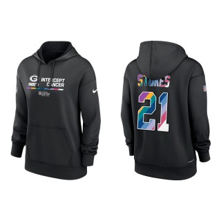 Women's Eric Stokes Green Bay Packers Black 2022 NFL Crucial Catch Therma Performance Pullover Hoodie