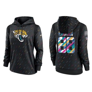 Women's Jacksonville Jaguars Evan Engram Anthracite 2021 NFL Crucial Catch Therma Pullover Hoodie
