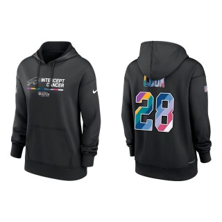 Women's James Cook Buffalo Bills Black 2022 NFL Crucial Catch Therma Performance Pullover Hoodie